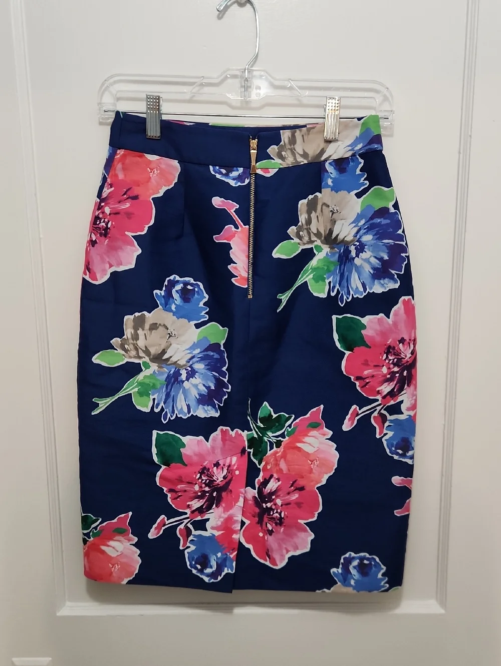 kate spade Navy Floral Pencil Skirt with Pink & Blue Blooms